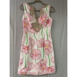 Lilly Pulitzer Janice White Pink Floral Shift